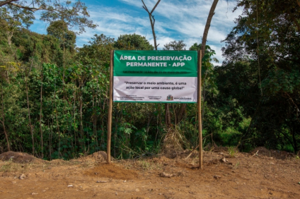 Cidade está sinalizando Áreas de Preservação Permanente - APP