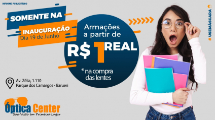 Rede de óticas Óptica Center inaugura sua terceira loja em Barueri