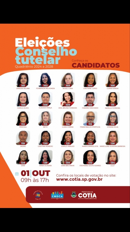 Cotianos vão às urnas no domingo (1º/10) escolher os novos conselheiros tutelares
