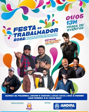 Shows e pr&ecirc;mios prometem agitar Festa do Trabalhador em Jandira